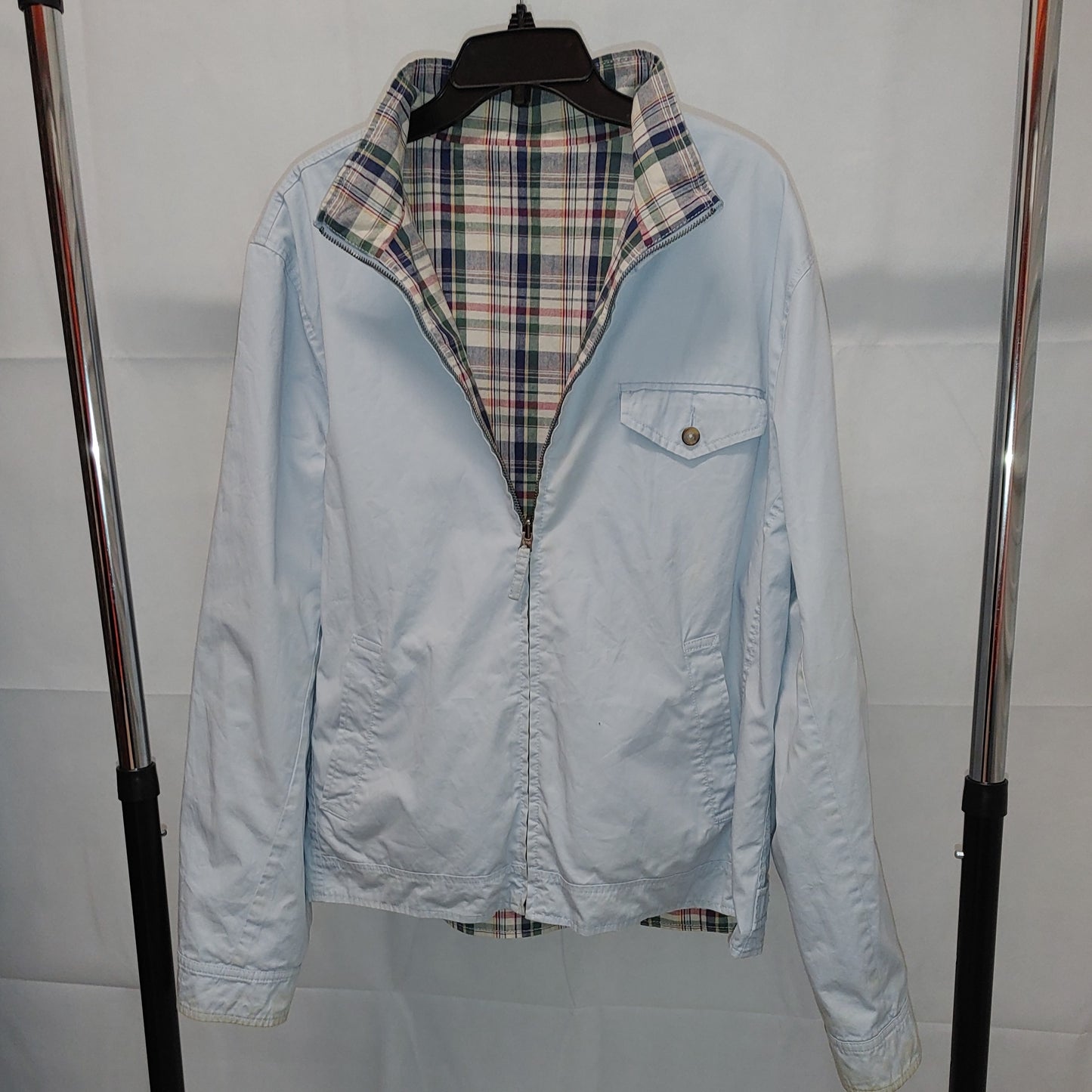 Plaid and Blue Reversible Jacket