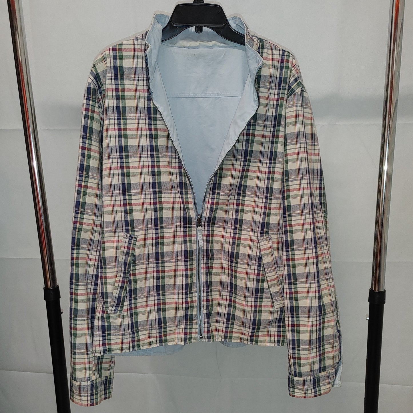 Plaid and Blue Reversible Jacket