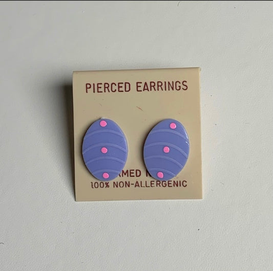 Purple and Pink Nylon Earrings